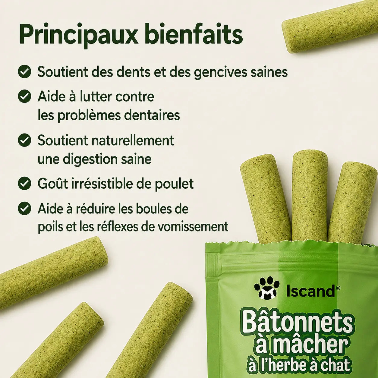 Bâtonnets à Mâcher à l'Herbe à Chat